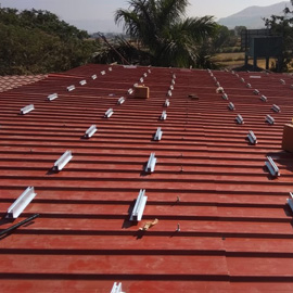 sheet roof solar panel mounting structure